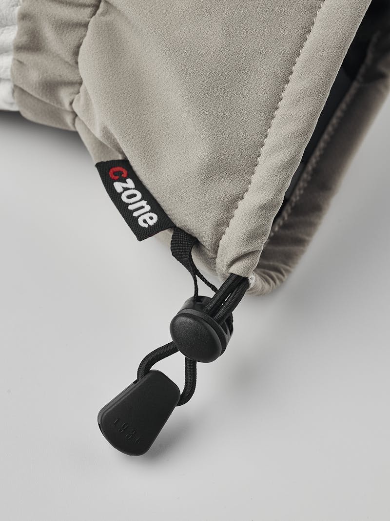 Beige fabric ski glove with white goat leather palm (3 of 6)