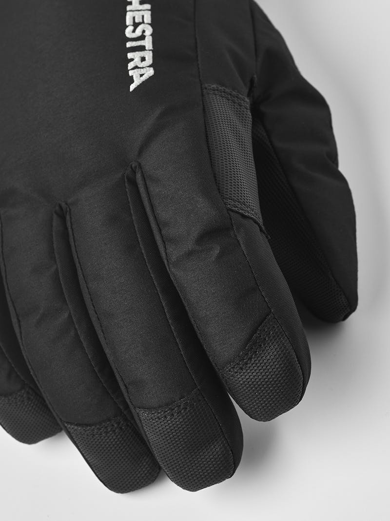 Black fabric ski glove with synthetic palm (2 of 5)