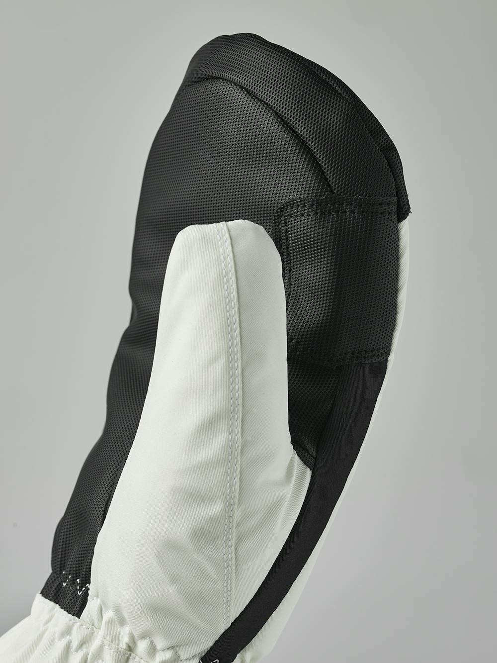 White fabric mitten with black synthetic palm (5 of 6)