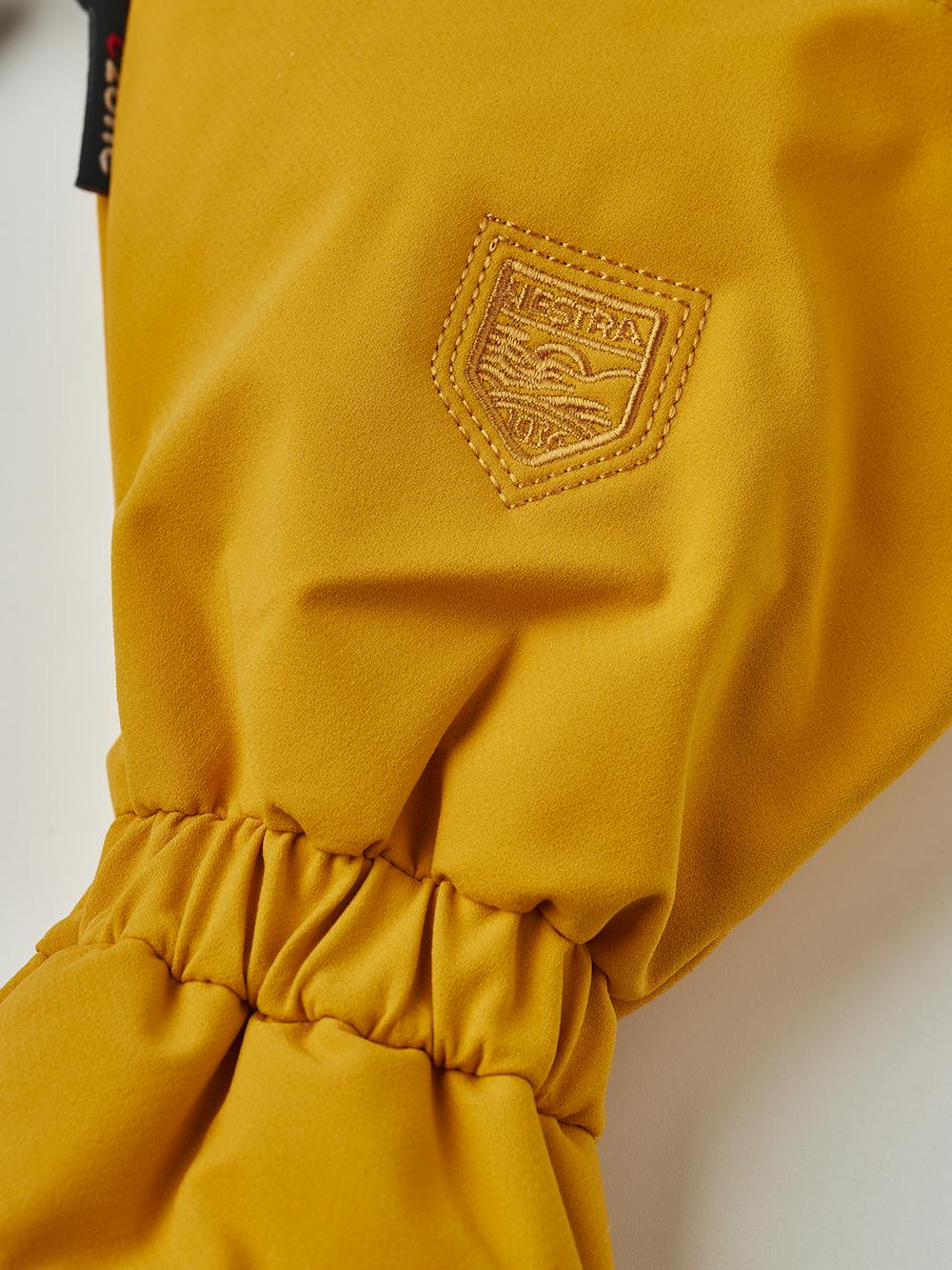 Dark orange fabric mitten with black synthetic palm (3 of 4)