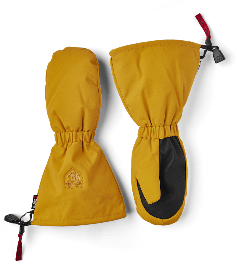 Dark orange fabric mitten with black synthetic palm  (1 of 4)