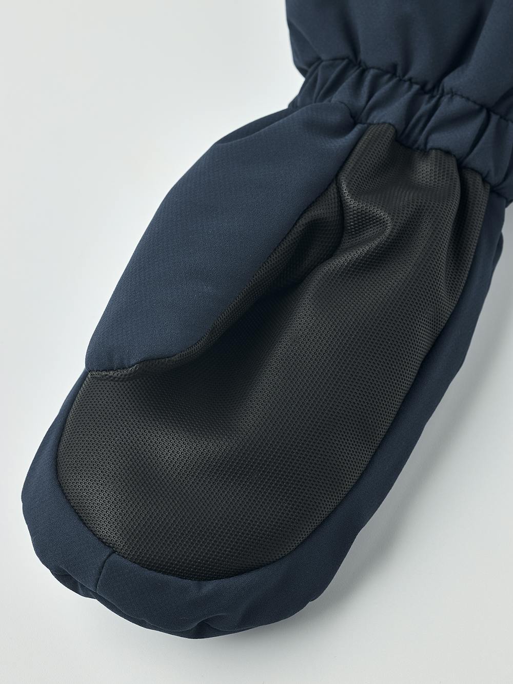 Dark blue fabric mitten with black synthetic palm (2 of 4)