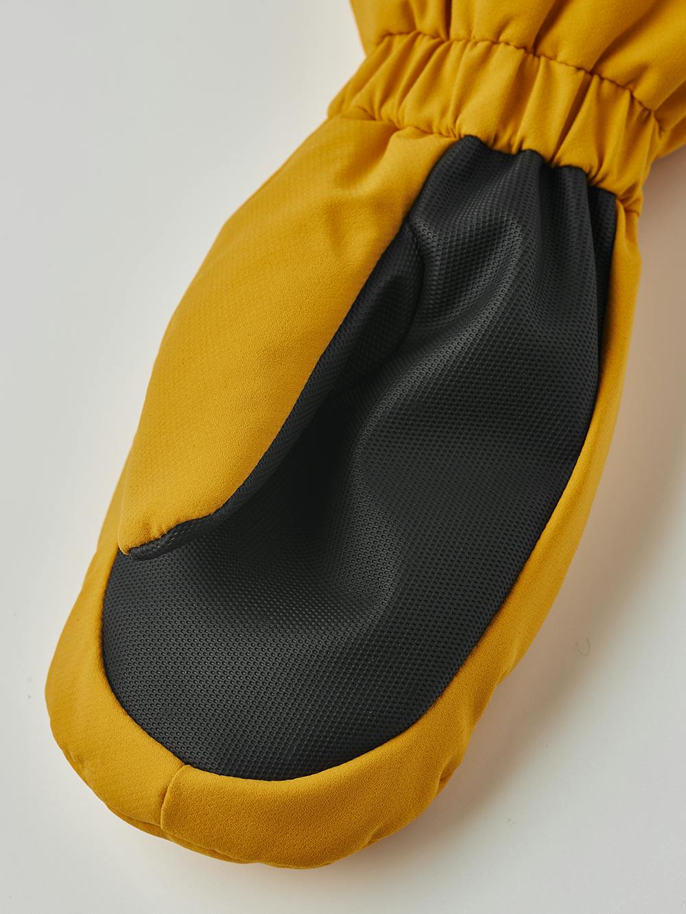 Dark orange fabric mitten with black synthetic palm (2 of 4)