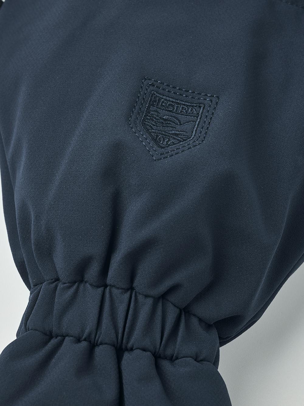 Dark blue fabric mitten with black synthetic palm (3 of 4)