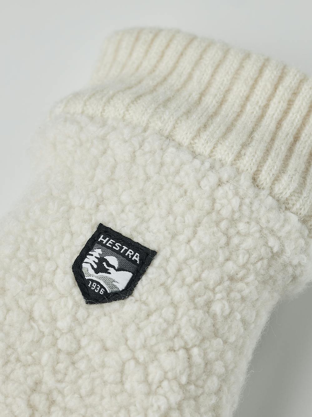 White mitten in teddy fleece (2 of 3)