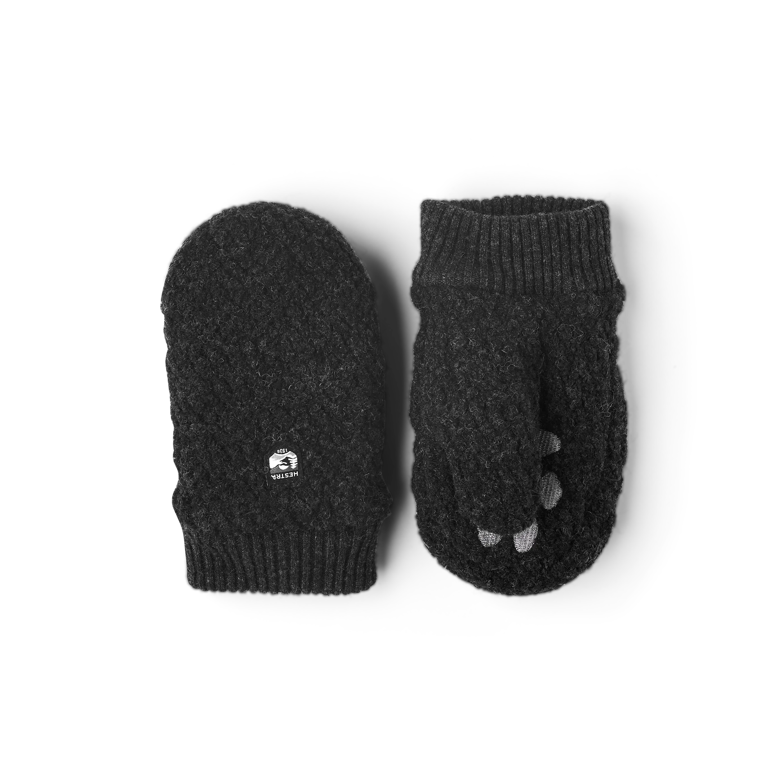 Dark gray mitten in teddy fleece (1 of 3)
