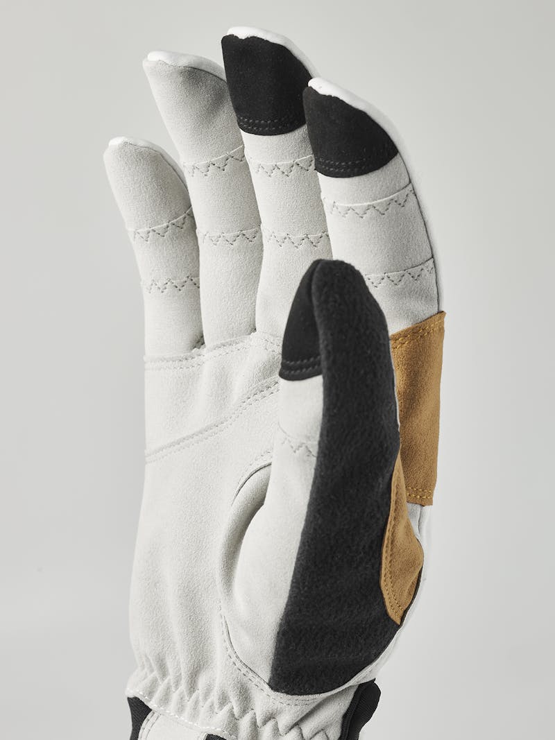White fabric outdoor glove with gray synthetic suede palm  (2 of 5)