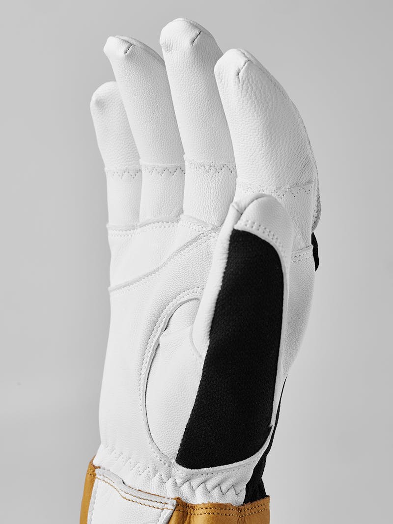 Black goat leather and cow hide climbing glove with white palm (9 of 10)