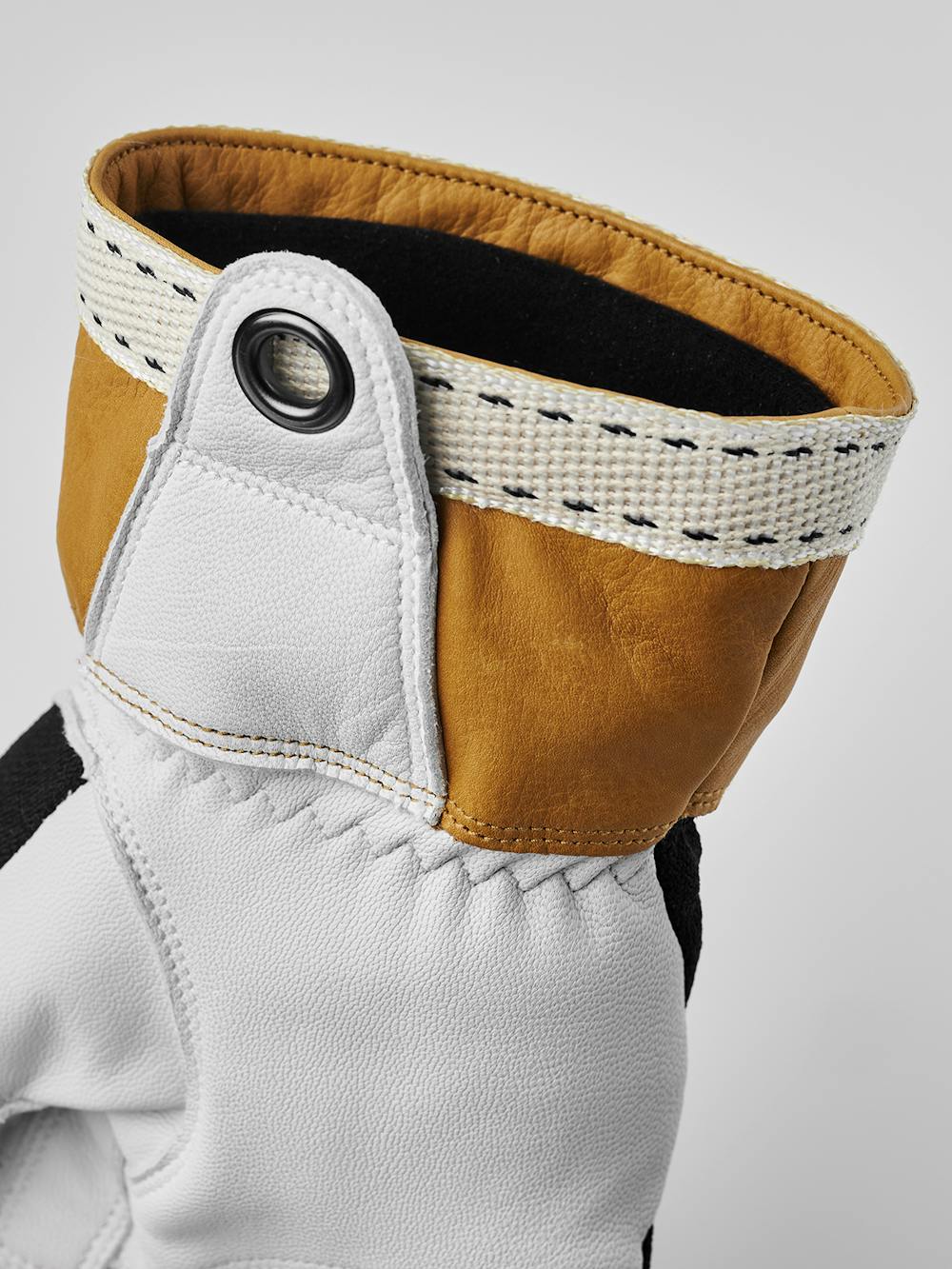 Black goat leather and cow hide climbing glove with white palm (4 of 10)
