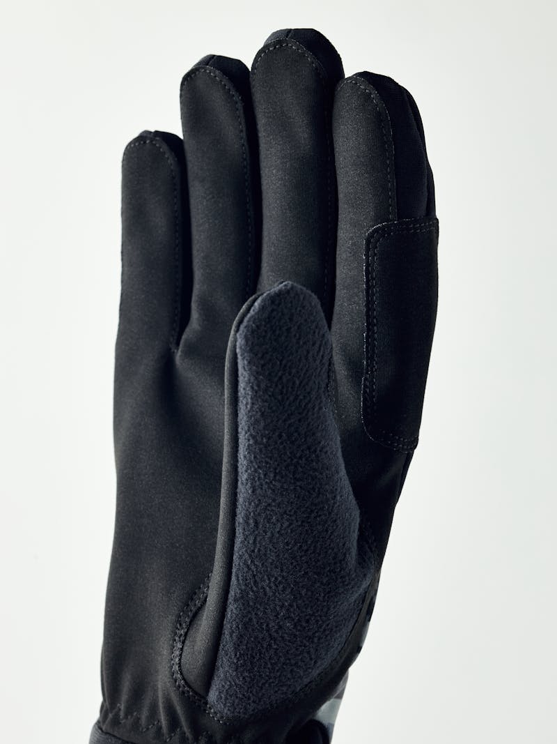 Dark gray fabric cross-country ski glove with black synthetic suede palm (3 of 5)