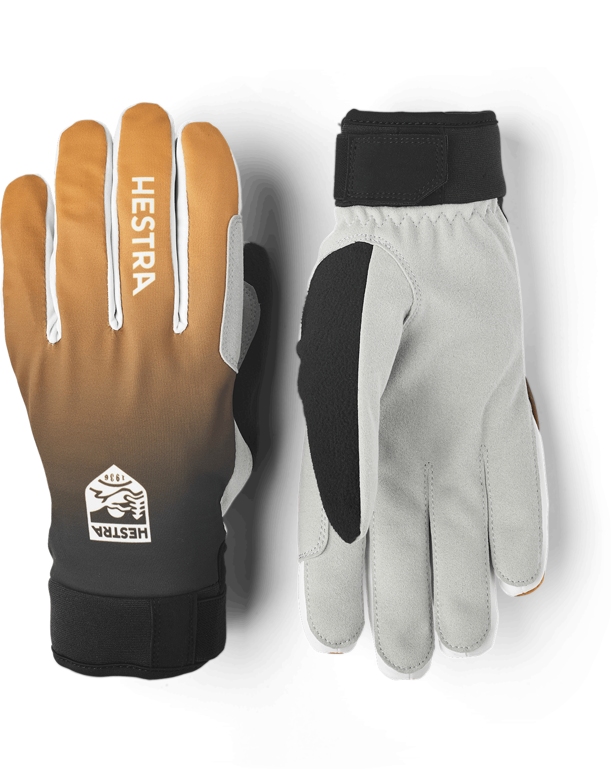 Svart och orange längdskidhandske i tyg med grå innerhand i syntetisk mocka
(1 av 10)