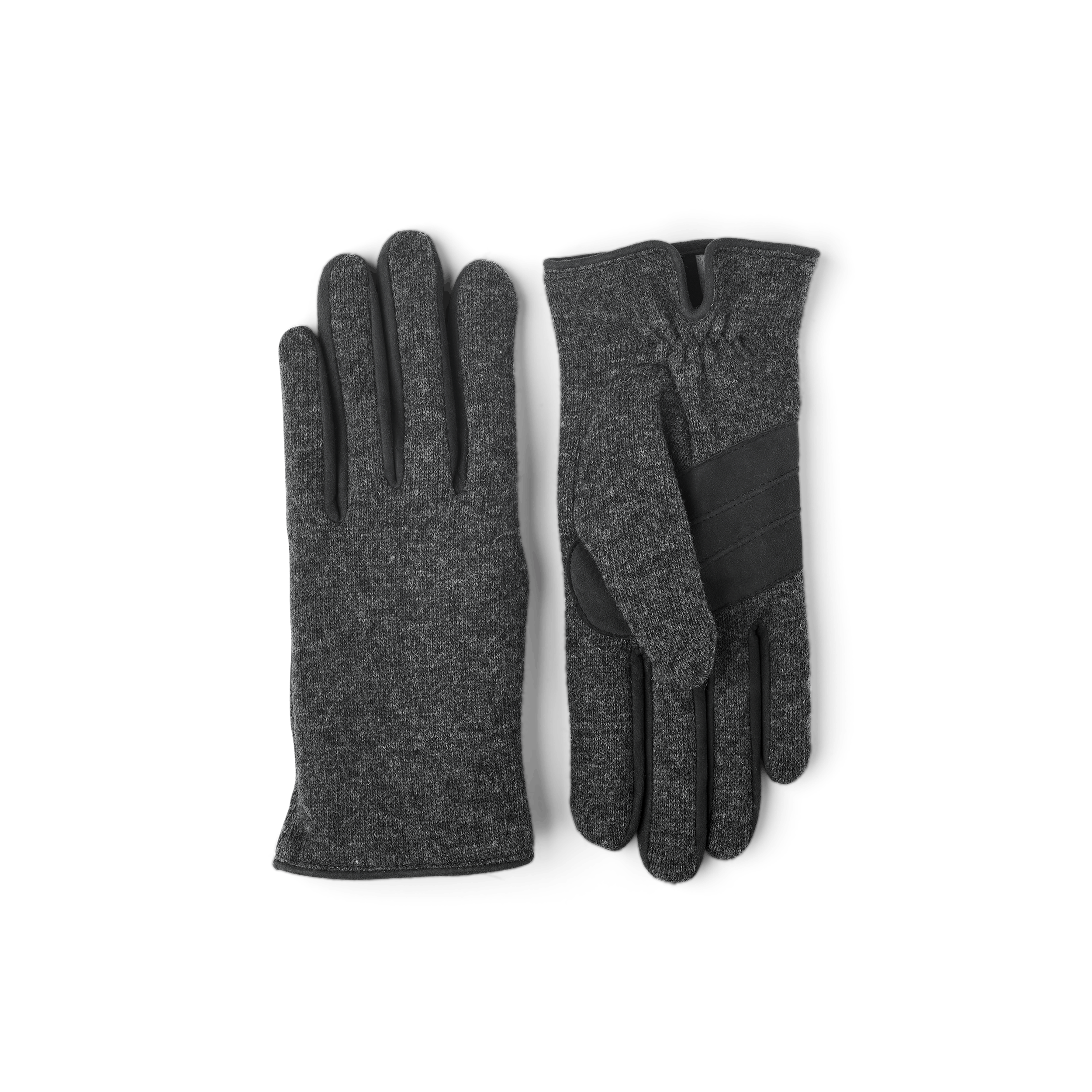 Dark gray wool jersey glove with suede details
(1 of 5)