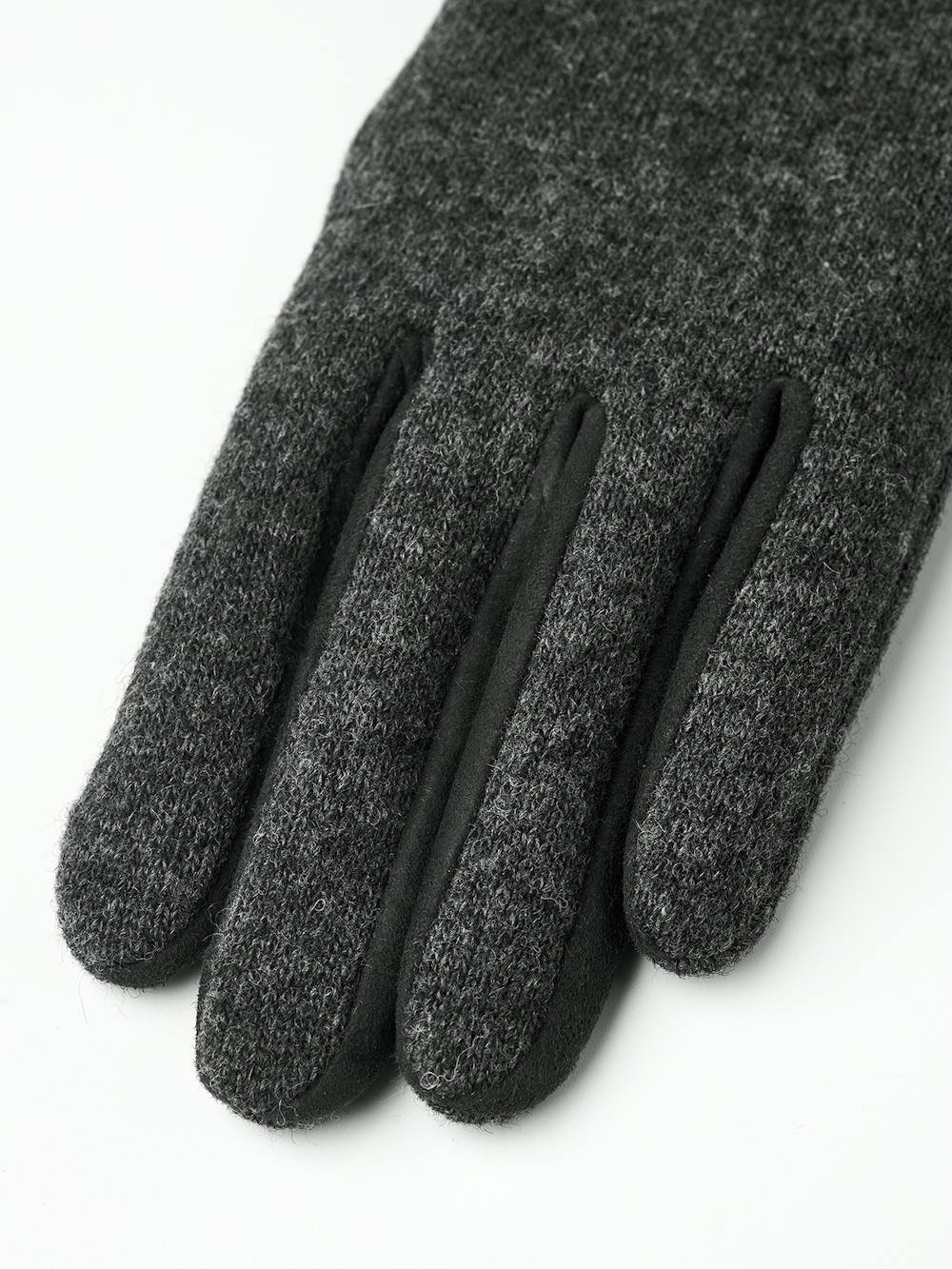 Dark gray wool jersey glove with suede details
(2 of 5)