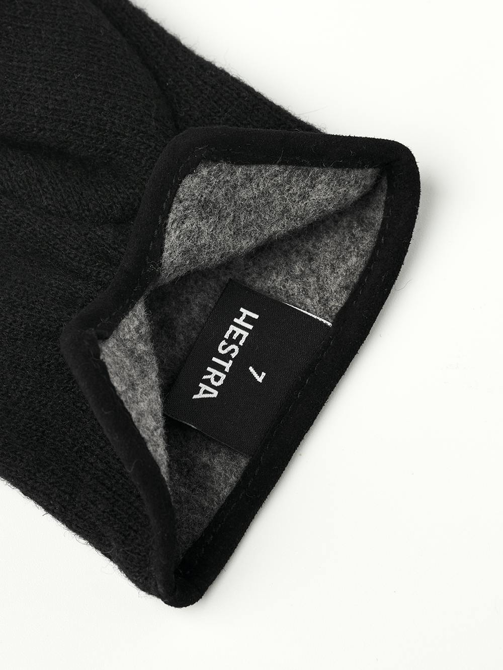 Black wool jersey glove with suede details
 (3 of 5)