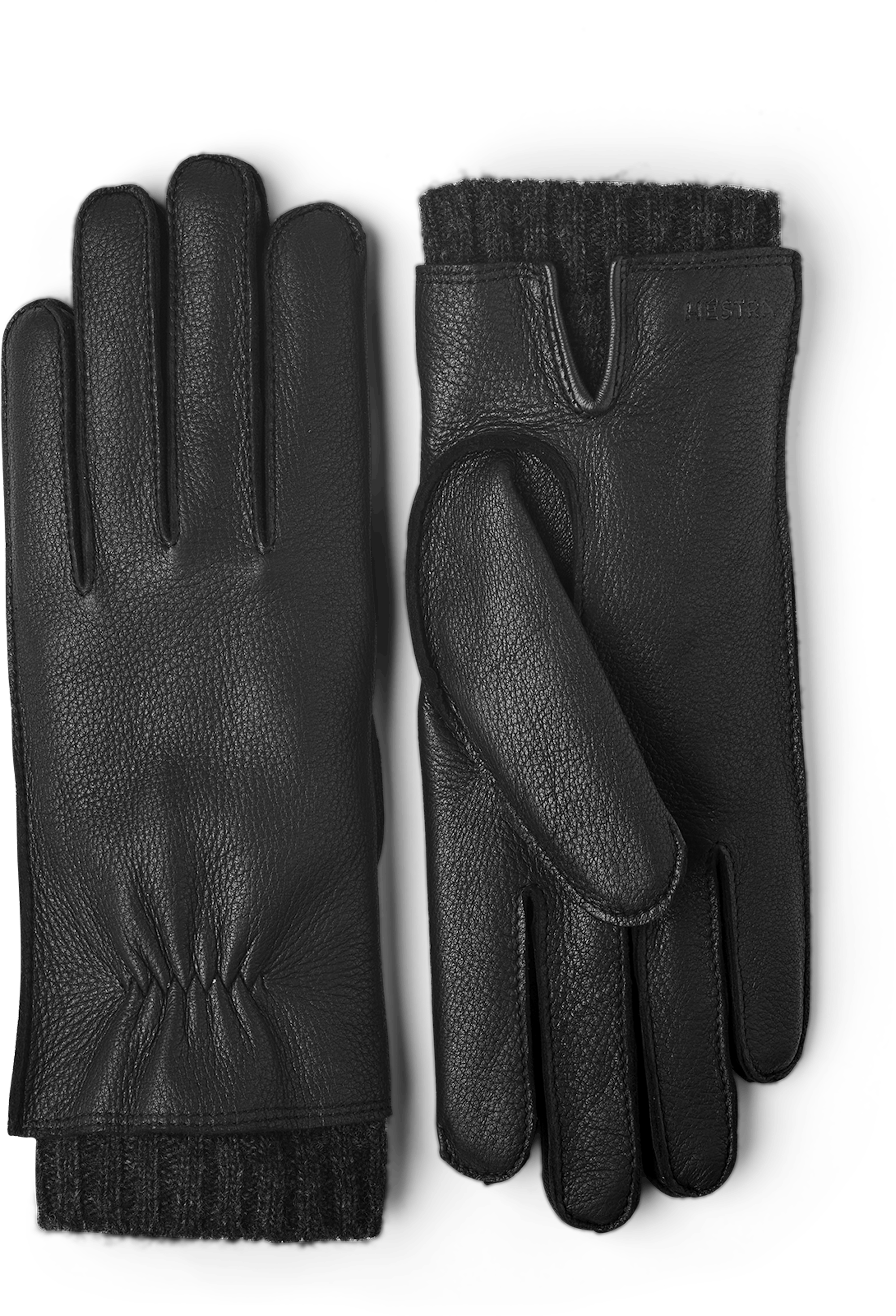 Black machine-sewn deerskin glove with extended wool lining
 (1 of 5)